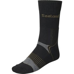 SEELAND FIELD COOLMAX SOCK 2-PACK BLACK/DARK GREY ponožky